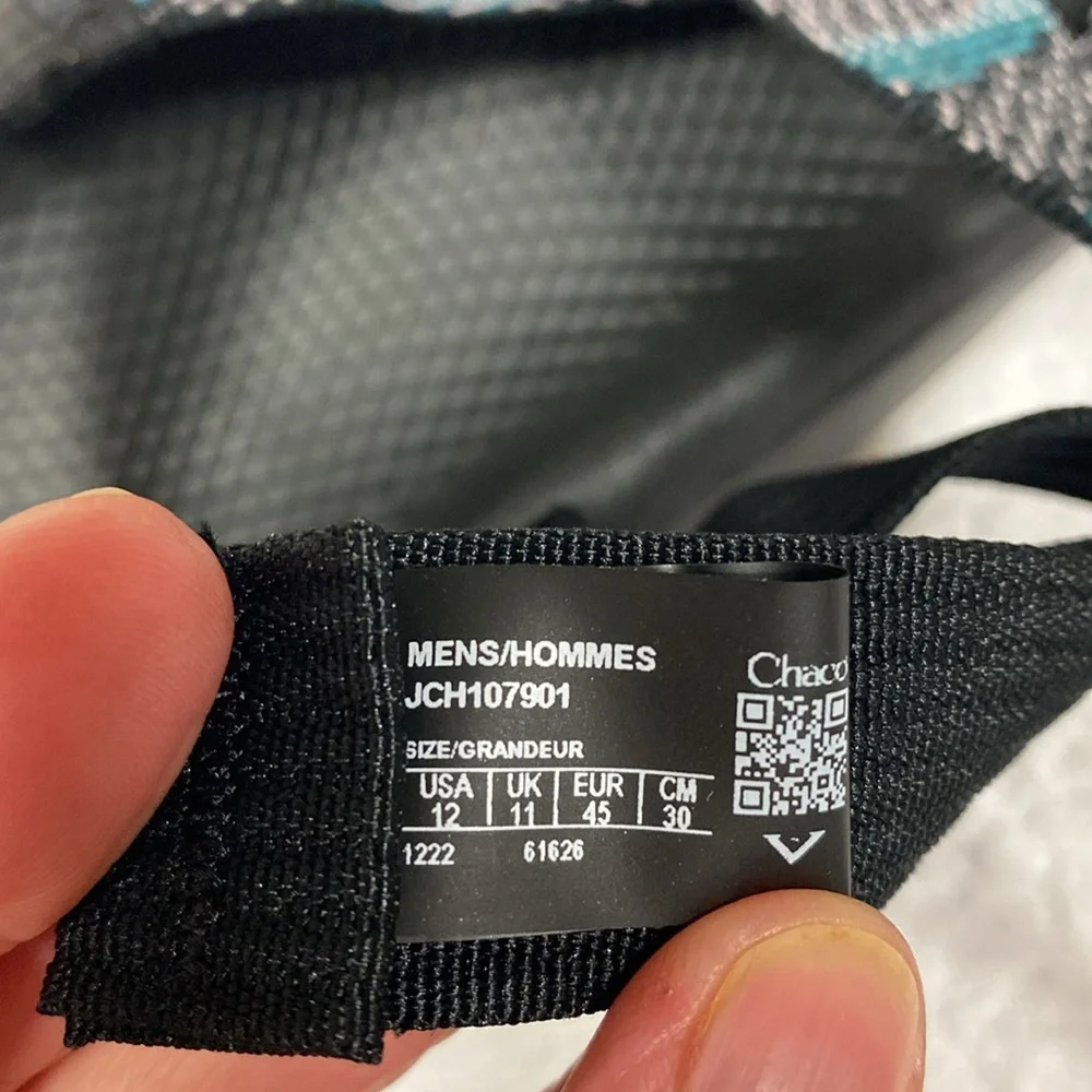 New Chaco Men's Zcloud Sandal weave black size 12